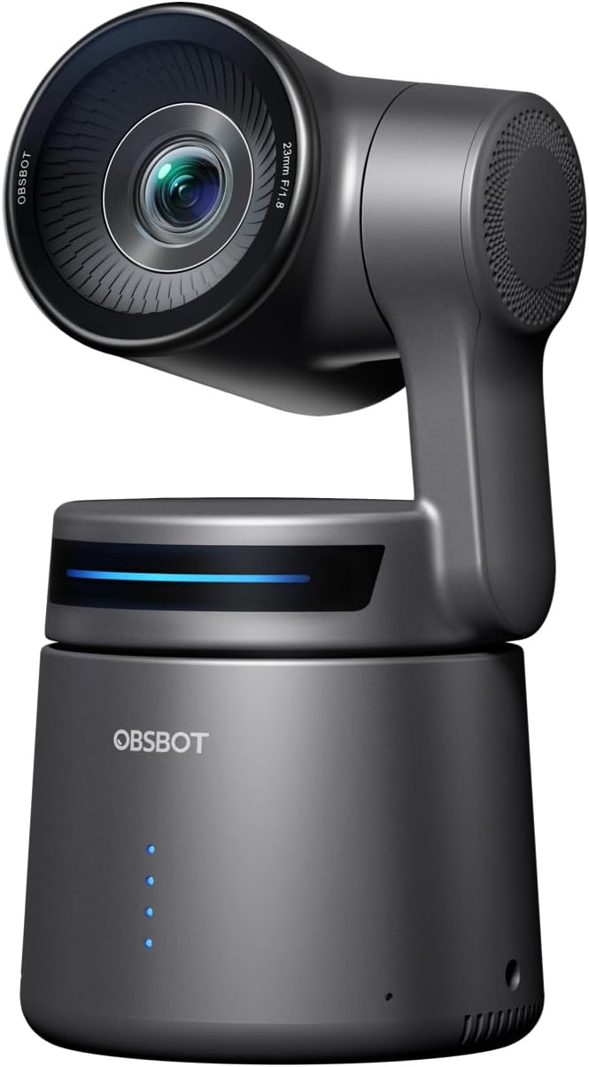 OBSBOT Tail Air NDI 4K Camara Streaming, Camara de Video de Seguimiento AI con APP inteligente, Control Gestos, PTZ Webcam WIFI/HDMI/USB-C,Videocamara Para Transmisión en Vivo
